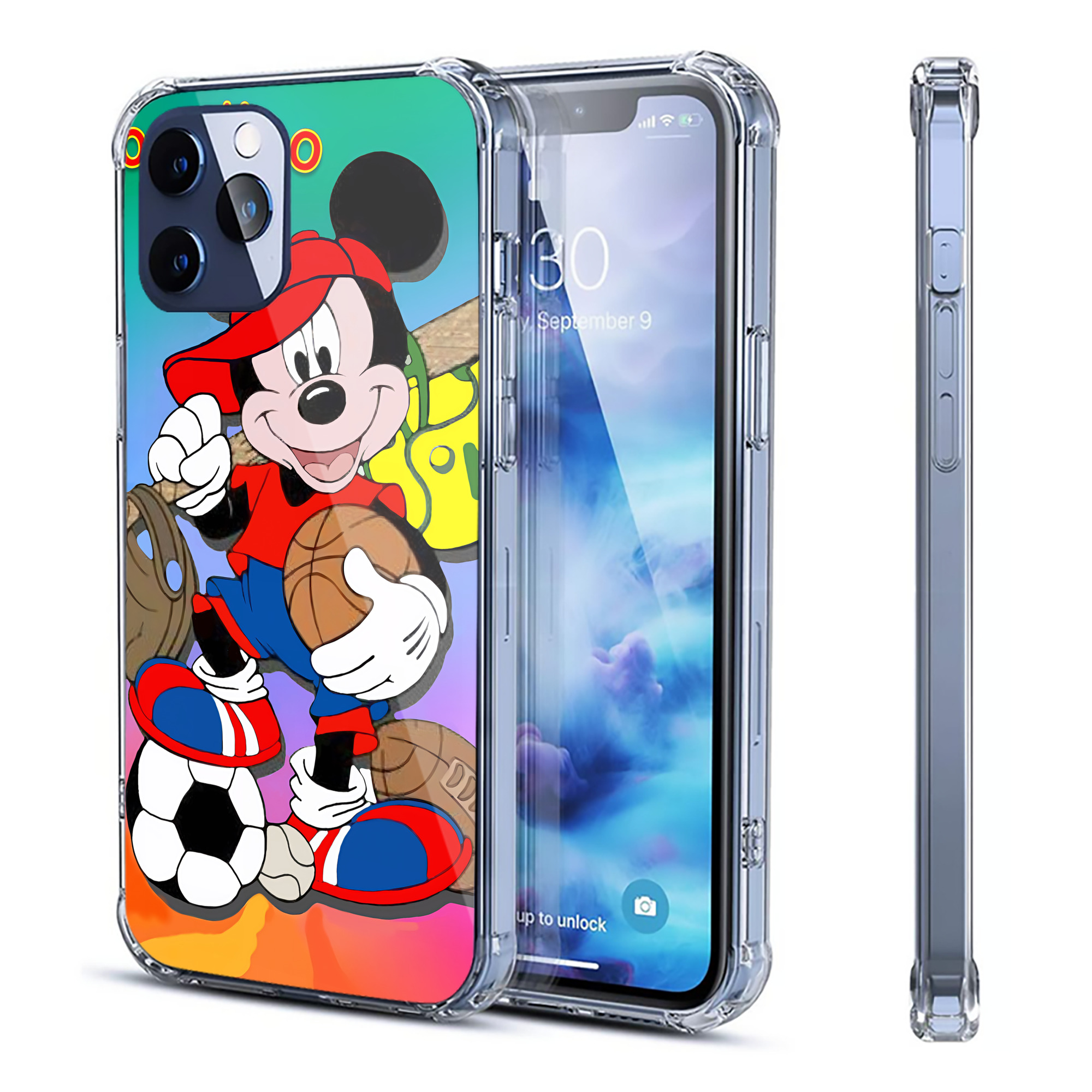 ミッキーマウス Mickey Mouse 【iPhone 12シリーズ対応】透明スマホケース（クリアソフトケース）